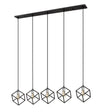Vertical 5 Light Island/Billiard in Matte Black + Brushed Nickel Finish