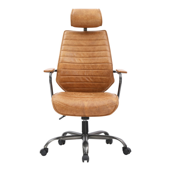 Moe's Executive Office Chair in Orange Leather