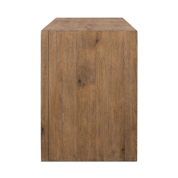 Chalmers Media Console In Weathered Oak Veneer