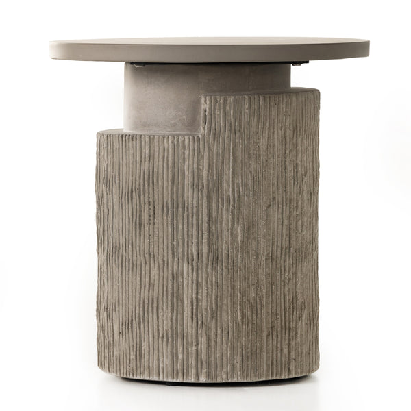 Huron Outdoor End Table In Textured Flint