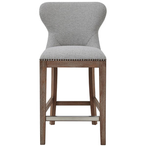 Dorsey Fabric Counter Stool Drift Wood Legs In Cardiff Gray 
