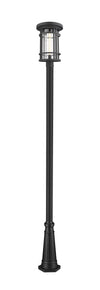 Jordan 1 Light Outdoor Post Mounted Fixture in Black Finish