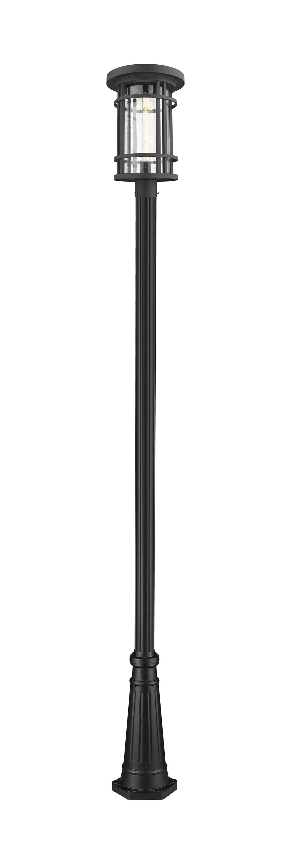 Jordan 1 Light Outdoor Post Mounted Fixture in Black Finish