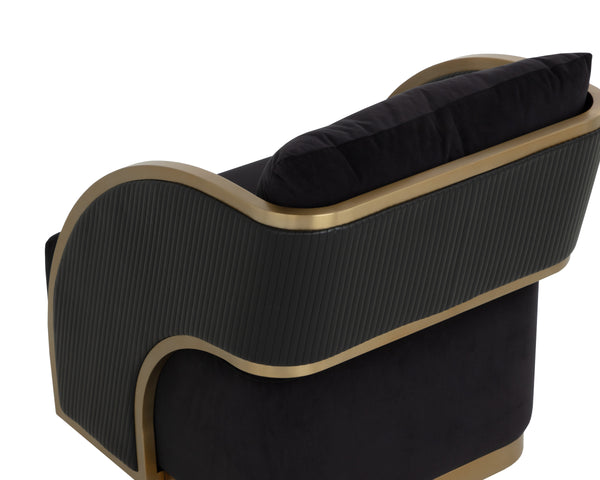 BAZ SWIVEL LOUNGE CHAIR - ABBINGTON BLACK / NAPA BLACK