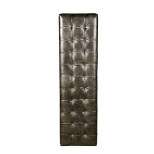 New York 54" Iron and Black Leather Bench