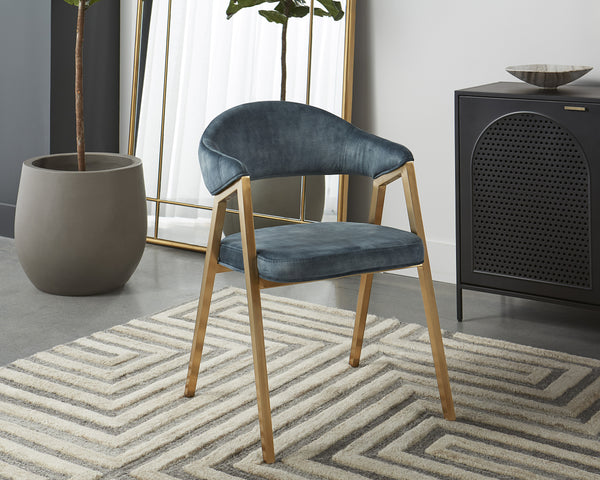 BURGOS DINING ARMCHAIR - NONO PETROL
