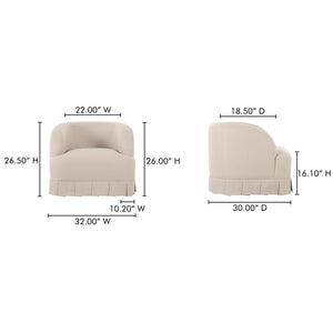 Moe's Maren Swivel Chair in Beige