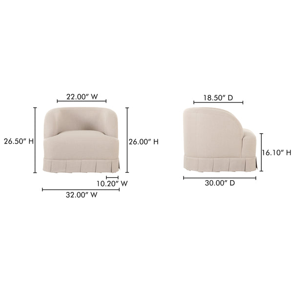 Moe's Maren Swivel Chair in Beige