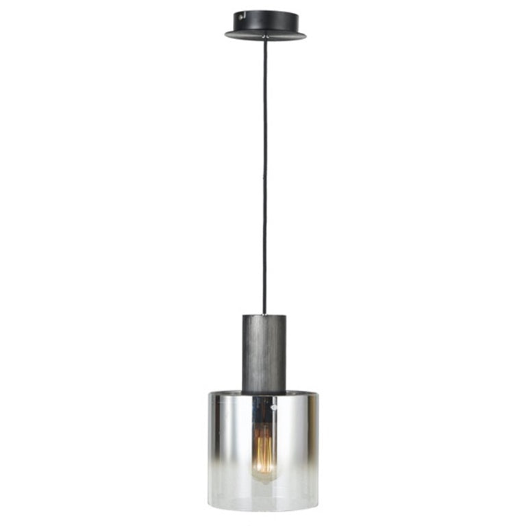 Henley AC11520SM Pendant in Satin Black & Smoke Glass