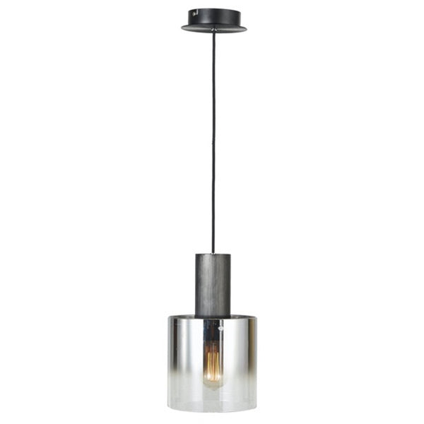 Henley AC11520SM Pendant in Satin Black & Smoke Glass