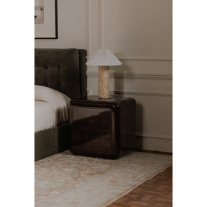 Rory Nightstand Dark Brown with Push-to-Open Drawers
