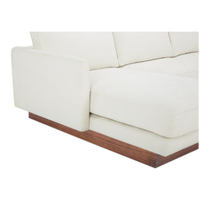 Vernon Left Sectional in White with Removable Cushions