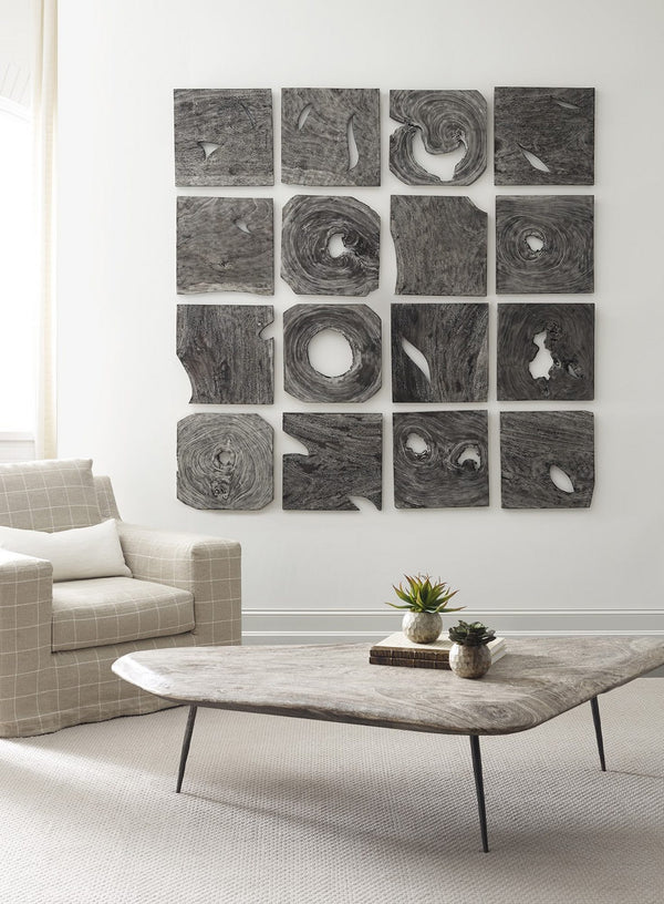 Grey Stone Wall Tile, Chamcha Wood
