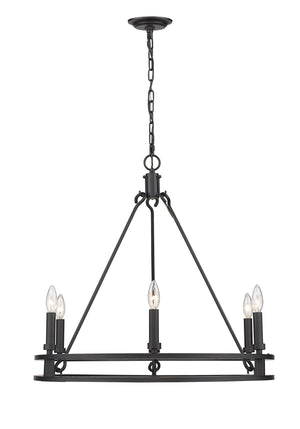 Dennison 6 Light Chandelier in Matte Black Finish