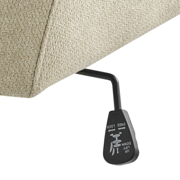 Thompson Fabric Swivel Office Arm Chair In Strata Cream