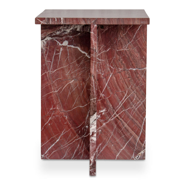 Moe's Blair Accent Table in Rosso Levanto Marble