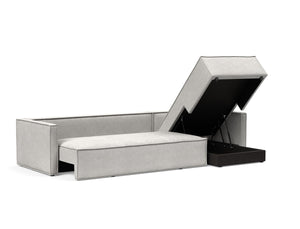 NEWILLA SOFA BED W/LOUNGER 57"X118", W/SLIM ARM RESTS