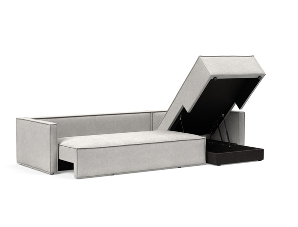 NEWILLA SOFA BED W/LOUNGER 57"X118", W/SLIM ARM RESTS