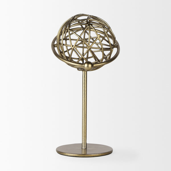 Atlas 10.0L x 8.0W x 12.0H Gold Metal Solar System Ornament