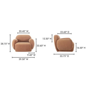 Hazel Lounge Chair in Copper Velvet