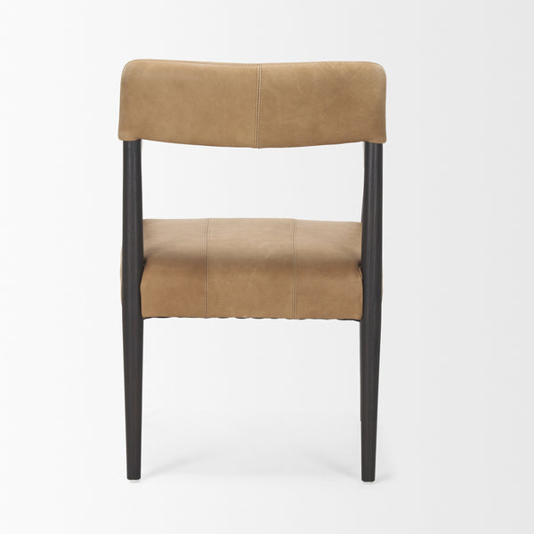 Toni Dark Brown Wood w/ Chestnut Leather Dining Chair
