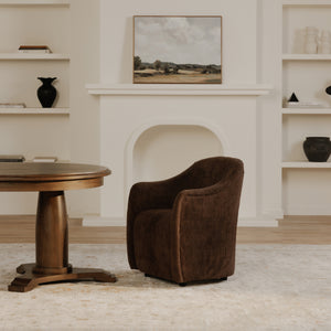 Moe's Drava Rolling Dining Chair Dark Brown