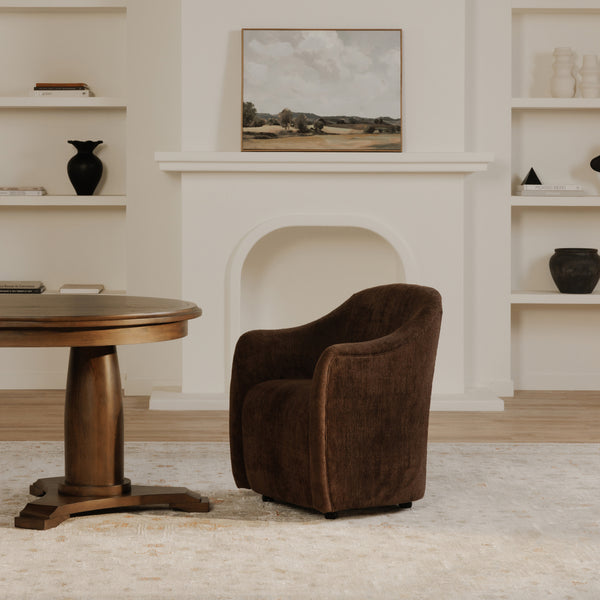 Moe's Drava Rolling Dining Chair Dark Brown