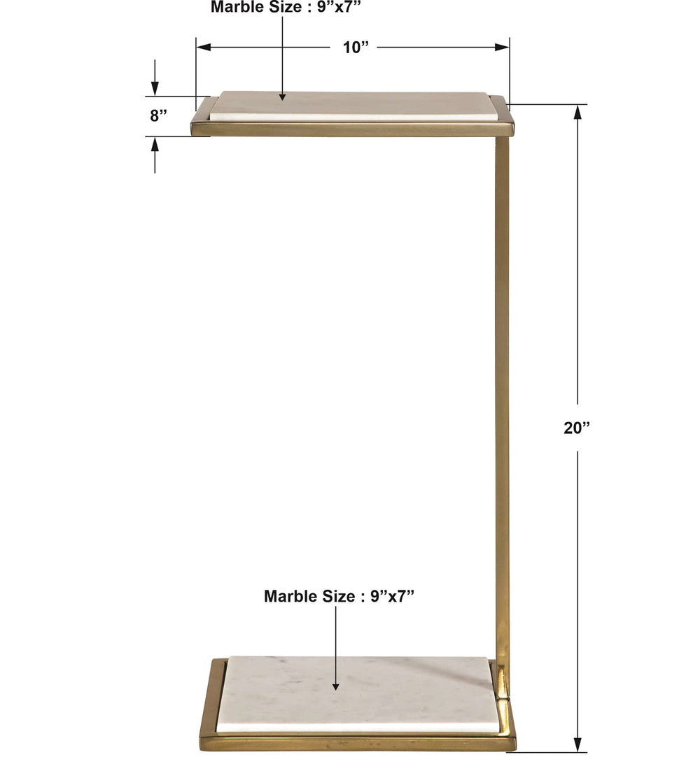 Elevate White Marble Drink Table