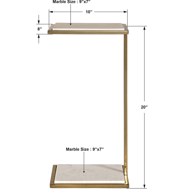 Elevate White Marble Drink Table