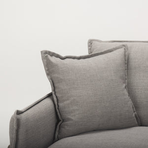Roy II Flint Gray Upholstered and Brown Wood Frame Arm Chair