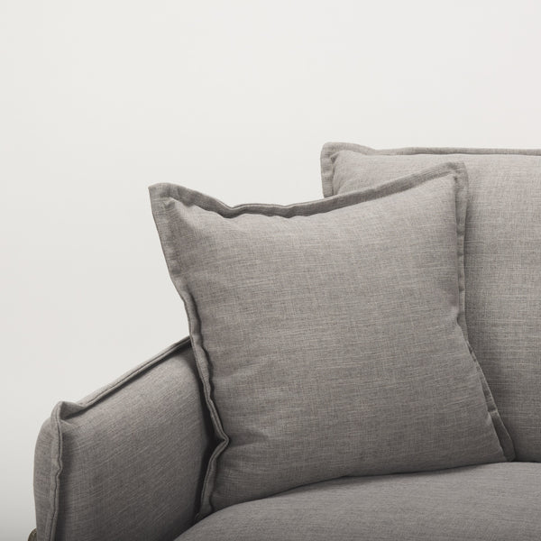 Roy II Flint Gray Upholstered and Brown Wood Frame Arm Chair