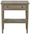 Oxford 1-Drawer Mahogany Side Table with Brass Pulls, Weathered Finish