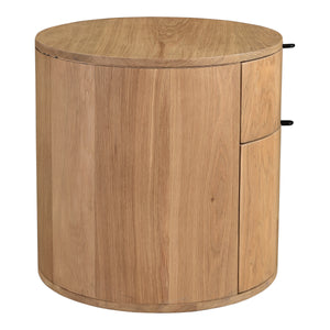 Theo Two Drawer Nightstand in Natural Oak