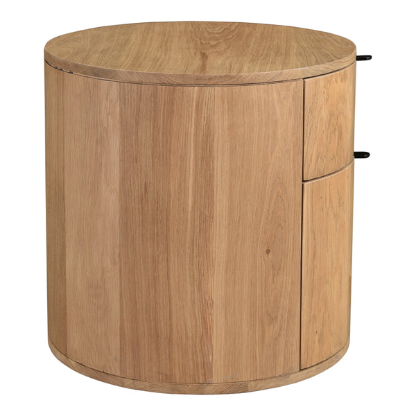 Theo Two Drawer Nightstand in Natural Oak