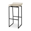 Givens 14.0L x 15.8W x 31.8H Natural Wood W/Black Metal Frame Bar Stool