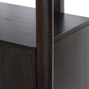 Reza Bookcase - Worn Black Acacia