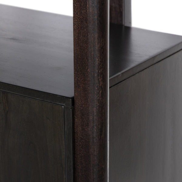 Reza Bookcase - Worn Black Acacia