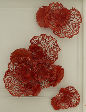 Flower Wall Art, Coral, Large