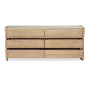 Lane 6 Drawer Dresser with Marble Top