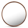 Alcott Small Round Mirror with Walnut Frame