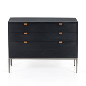 Trey Large Nightstand In Black Wash Poplar