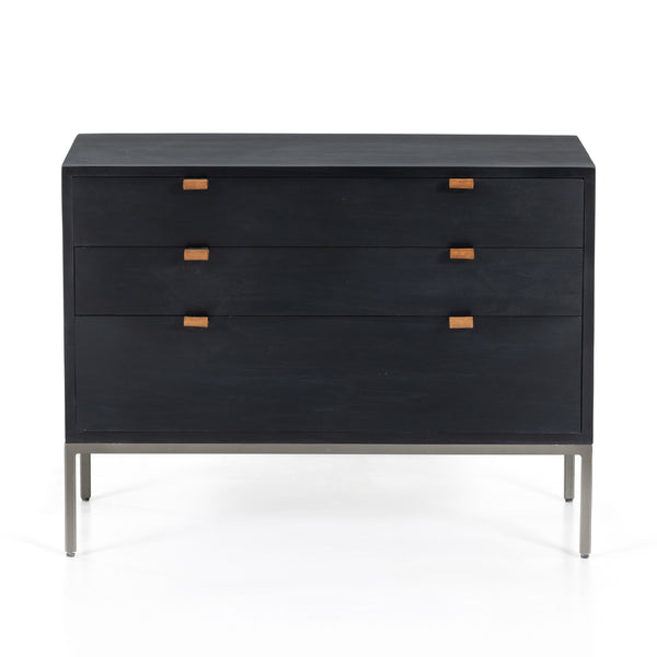 Trey Large Nightstand In Black Wash Poplar