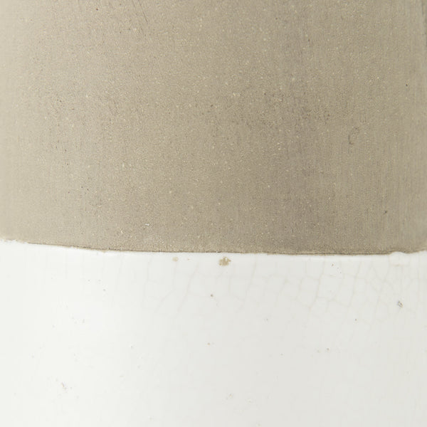 Garand Medium 15H Two-Toned White Natural Ceramic Jug