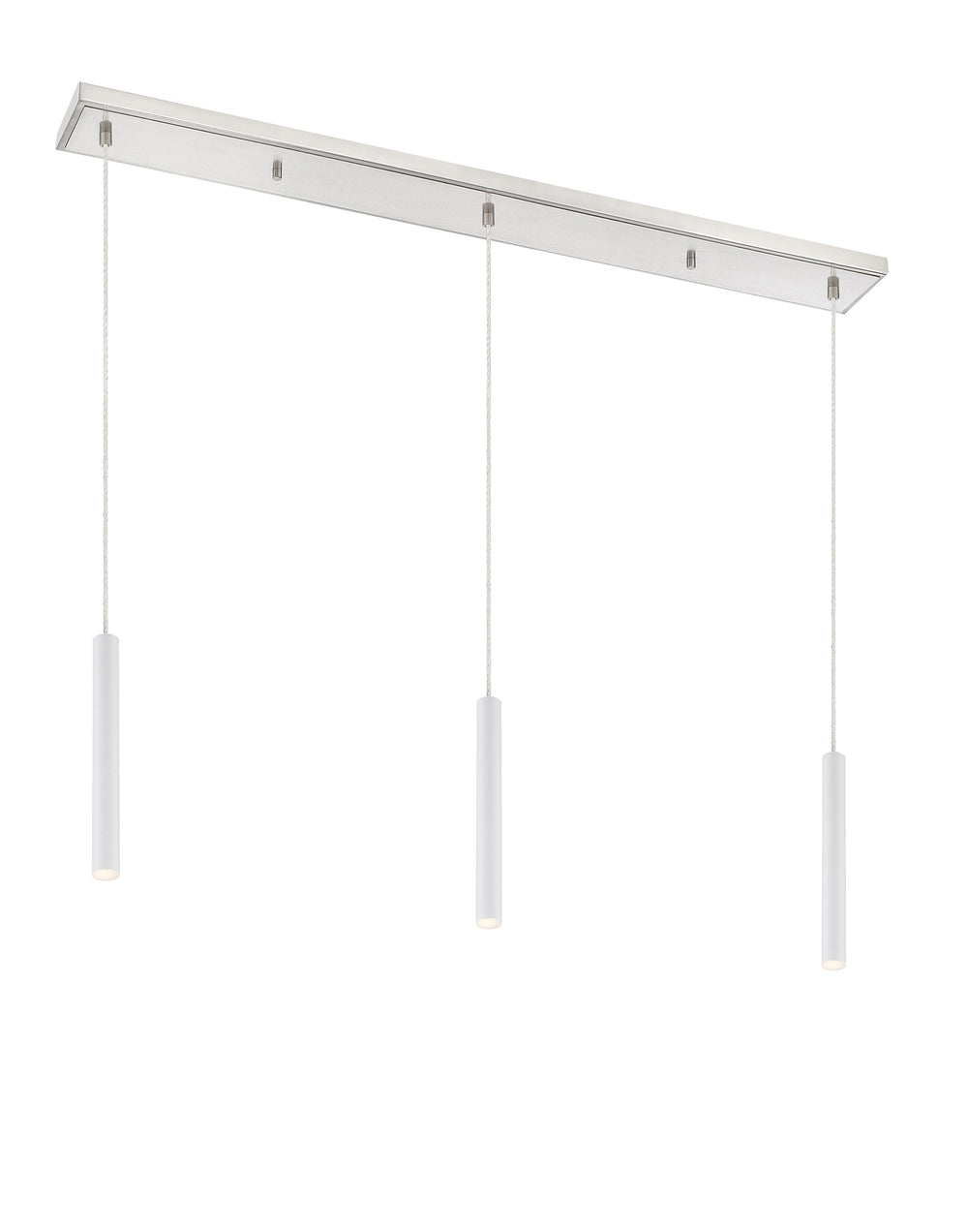 Forest 3 Light Island/Billiard in Brushed Nickel Finish