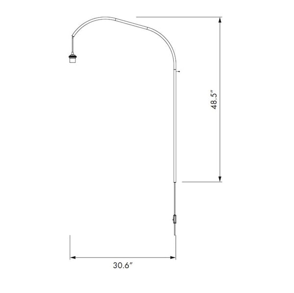 Sine 1-Light Wall Lamp with White Wall Hanger