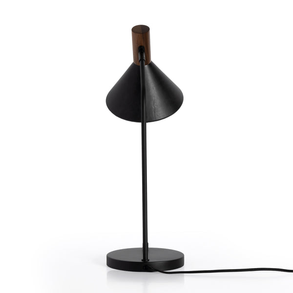 Cullen Task Lamp In Black Leather