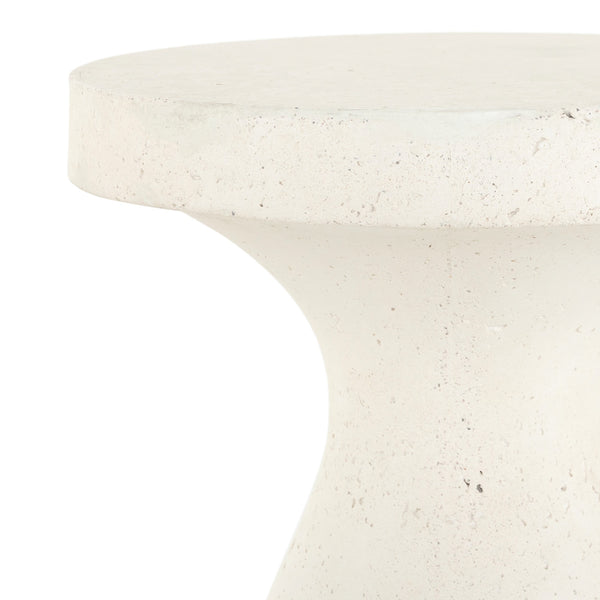 Koda Outdoor End Table In Textured White