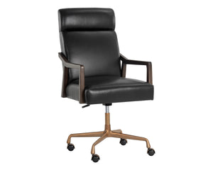 COLLIN OFFICE CHAIR - BROWN - CORTINA BLACK LEATHER