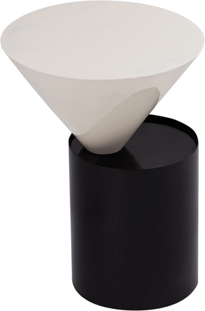 Abel End Table In White and Black