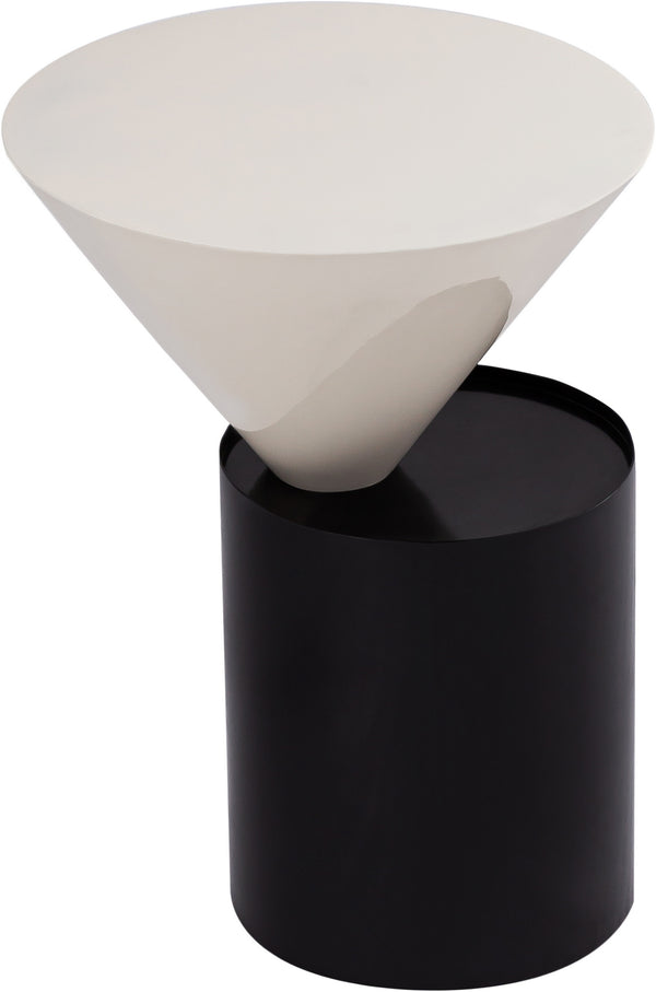 Abel End Table In White and Black